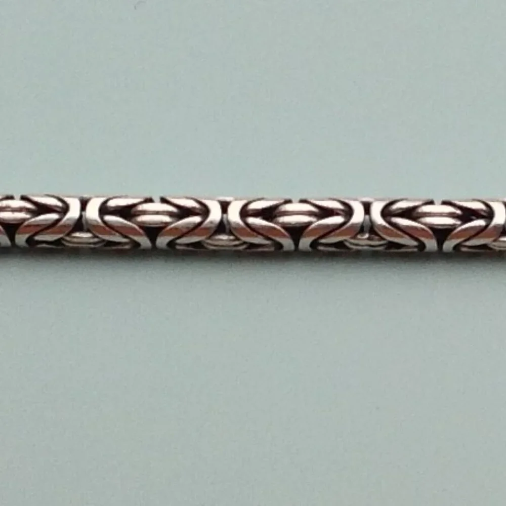 Sterling Silver 925 Byzantine Bracelet  w Barrel Clasp 7.5